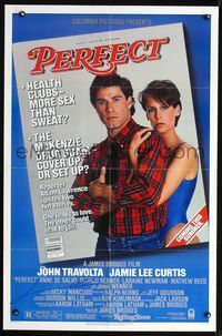 3d710 PERFECT signed 1sheet '85 by John Travolta, sexy Jamie Lee Curtis, cool magazine cover image!