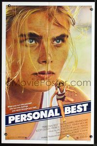 3d714 PERSONAL BEST one-sheet poster '82 great close-up of athletic determined Mariel Hemingway!