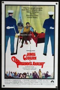 3d730 PRESIDENT'S ANALYST one-sheet poster '68 psychiatrist James Coburn treats the Chief Executive!