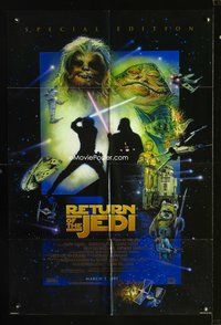 3d768 RETURN OF THE JEDI DS D advance one-sheet R97 George Lucas classic, Mark Hamill, Harrison Ford