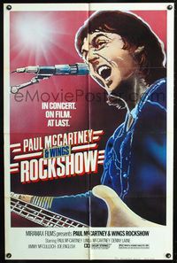3d706 PAUL MCCARTNEY & WINGS ROCKSHOW 1sh '80art of McCartney playing guitar & singing by Kozlowski