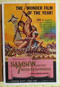 3d798 SAMSON & THE 7 MIRACLES OF THE WORLD 1sheet '62 Maciste Alla Corte Del Gran Khan, Gordon Scott