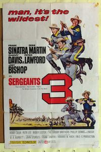3d817 SERGEANTS 3 one-sheet poster '62 John Sturges, Frank Sinatra, Rat Pack parody of Gunga Din!