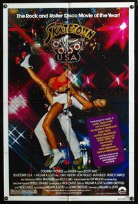 3d847 SKATETOWN USA one-sheet movie poster '79 Scott Baio, Patrick Swayze, great roller disco photo!