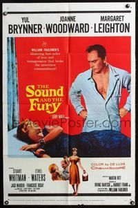 3d867 SOUND & THE FURY one-sheet poster '59 Martin Ritt, Yul Brynner glares at Joanne Woodward!