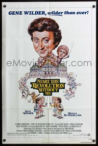3d876 START THE REVOLUTION WITHOUT ME one-sheet R77 Gene Wilder, Donald Sutherland, great wacky art!