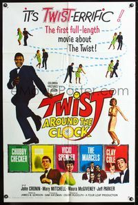 3d942 TWIST AROUND THE CLOCK one-sheet poster '62 Chubby Checker in the 1st full-length Twist movie!