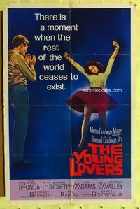 3d991 YOUNG LOVERS one-sheet movie poster '64 Peter Fonda loves Sharon Hugueny, Nick Adams