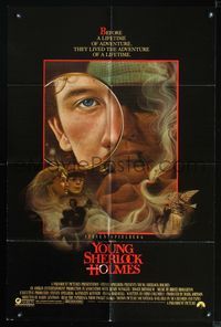 3d993 YOUNG SHERLOCK HOLMES 1sheet '85 Steven Spielberg, Nicholas Rowe, really cool detective art!