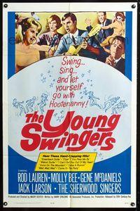 3d994 YOUNG SWINGERS one-sheet '63 it's a real hot Hootenanny with a bundle of young swingers!