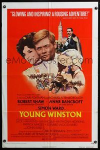 3d995 YOUNG WINSTON style B one-sheet '72 Anne Bancroft, Robert Shaw as Churchill, Simon Ward!