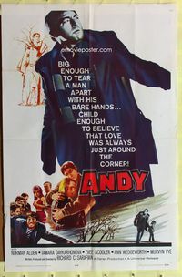 3e026 ANDY one-sheet movie poster '65 middle-aged retarded man-child!