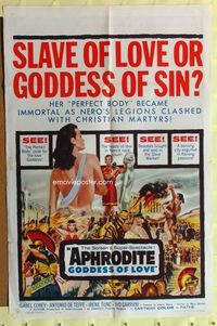 3e035 APHRODITE GODDESS OF LOVE one-sheet '60 Afrodite, dea dell'amore, Goddess with perfect body!