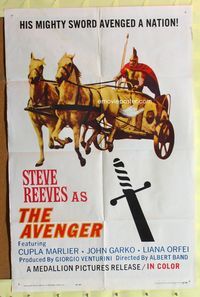 3e044 AVENGER one-sheet poster '64 La Leggenda di Enea, Steve Reeves, Albert Band, sword-and-sandal!