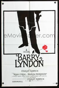 3e056 BARRY LYNDON 1sheet '75 Stanley Kubrick, cool Bourduge art, historical romantic war melodrama!