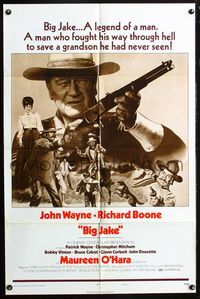 3e071 BIG JAKE style B one-sheet '71 Richard Boone wanted gold but John Wayne gave him lead instead!
