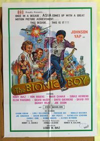 3e078 BIONIC BOY one-sheet movie poster '78 weird sci-fi movie, bizarre art by Eddie Doner!