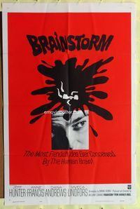 3e093 BRAINSTORM one-sheet movie poster '65 Anne Francis, scares you out of your mind!