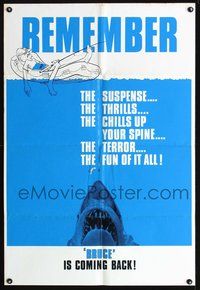 3e353 JAWS teaser Canadian one-sheet movie poster R79 Steven Spielberg classic shark image!