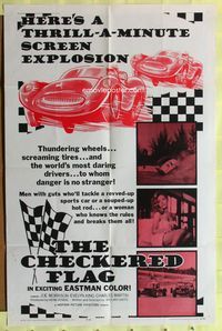 3e115 CHECKERED FLAG one-sheet movie poster '63 a thundering story of smash-up car racing!