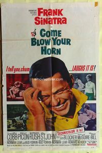 3e126 COME BLOW YOUR HORN one-sheet movie poster '63 Frank Sinatra, from Neil Simon's play!