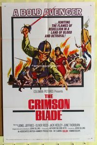 3e139 CRIMSON BLADE one-sheet movie poster '63 Oliver Reed in a land of blood and betrayal, Hammer!