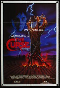 3e142 CURSE one-sheet movie poster '87 Will Wheaton, Claude Akins, John Schneider, H. P. Lovecraft!
