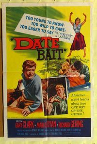 3e151 DATE BAIT one-sheet movie poster '60 wild teens too young to know & too eager to say I WILL!