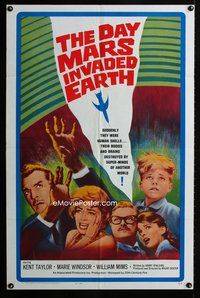 3e155 DAY MARS INVADED EARTH 1sheet '63 their bodies & brains were destroyed by alien super-minds!