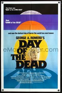 3e156 DAY OF THE DEAD one-sheet '85 George Romero's Night of the Living Dead zombie horror sequel!