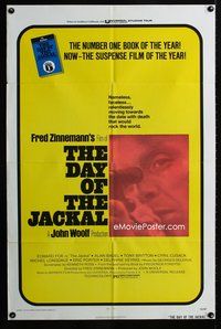 3e157 DAY OF THE JACKAL 1sheet '73 Fred Zinnemann assassination classic, master killer Edward Fox!