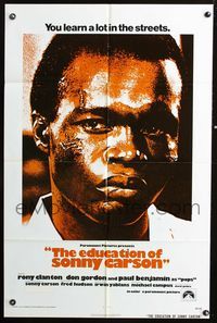 3e202 EDUCATION OF SONNY CARSON 1sheet '74 Michael Campus, great close-up of scarred Rony Clanton!