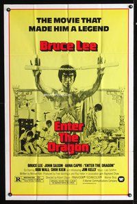 3e212 ENTER THE DRAGON one-sheet R79 Bruce Lee kung fu classic, the movie that made him a legend!