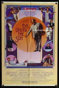 3e215 EVIL UNDER THE SUN one-sheet movie poster '82 Agatha Christie, Anthony Shaffer, Peter Ustinov