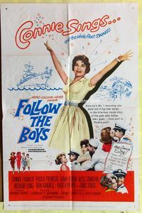 3e241 FOLLOW THE BOYS one-sheet poster '63 Connie Francis sings and the whole Navy fleet swings!