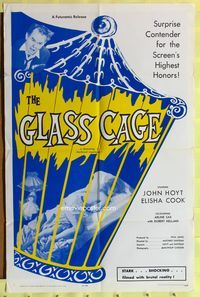 3e274 GLASS CAGE one-sheet movie poster '63 wild art, stark...shocking...filmed with brutal reality!