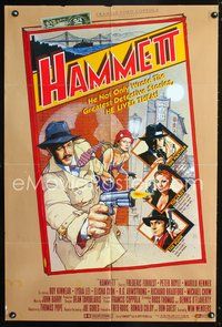 3e297 HAMMETT one-sheet poster '82 Frederic Forrest, Wim Wenders, really cool detective artwork!