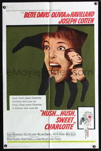 3e329 HUSH...HUSH, SWEET CHARLOTTE one-sheet '65 Bette Davis, Olivia de Havilland, Robert Aldrich