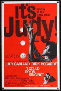 3e331 I COULD GO ON SINGING one-sheet movie poster '63 cool artwork of Judy Garland performing!