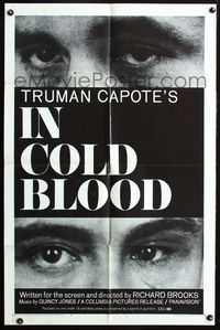 3e336 IN COLD BLOOD one-sheet movie poster '68 Robert Blake, from the novel by Truman Capote!