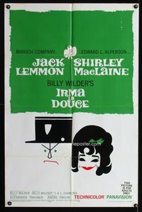 3e345 IRMA LA DOUCE style B one-sheet '63 Billy Wilder, great art of Shirley MacLaine & Jack Lemmon!