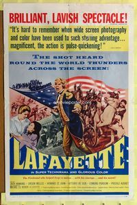 3e372 LAFAYETTE one-sheet poster '63 Jean Dreville, Orson Welles, Jack Hawkins, cool battle artwork!