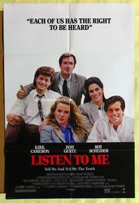 3e394 LISTEN TO ME one-sheet poster '89 cool cast image of Kirk Cameron, Jami Gertz, & Roy Scheider!