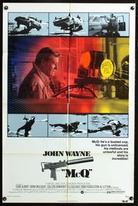 3e433 McQ one-sheet movie poster '74 John Sturges, police detective John Wayne, Eddie Albert