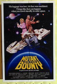 3e468 MUTANT ON THE BOUNTY one-sheet poster '89 sci-fi comedy, wild image of cast on spaceship!