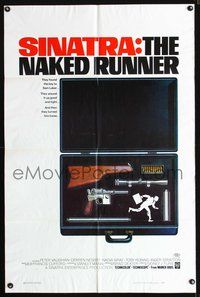 3e479 NAKED RUNNER one-sheet poster '67 Frank Sinatra, cool sniper rifle gun in suitcase image!