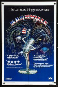 3e482 NASHVILLE one-sheet movie poster '75 Robert Altman, cool patriotic sexy microphone artwork!