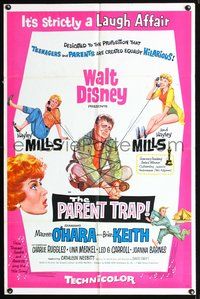 3e535 PARENT TRAP one-sheet movie poster '61 Disney, Hayley Mills, Maureen O'Hara, Brian Keith