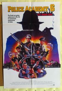 3e553 POLICE ACADEMY 6 one-sheet movie poster '89 Bubba Smith, Michael Winslow, wacky Morgan art!