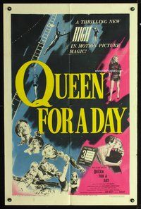 3e581 QUEEN FOR A DAY one-sheet movie poster '51 Arthur Lubin, radio MC Jack Bailey!